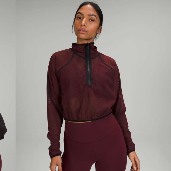 lululemon athletica Jackets & Blazers - Lululemon Reversible Mesh 1/2 Zip
Black / Red Merlot! EUC